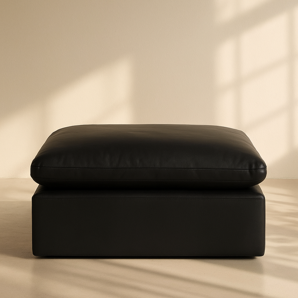 Comfy Vegan Leather Ottoman