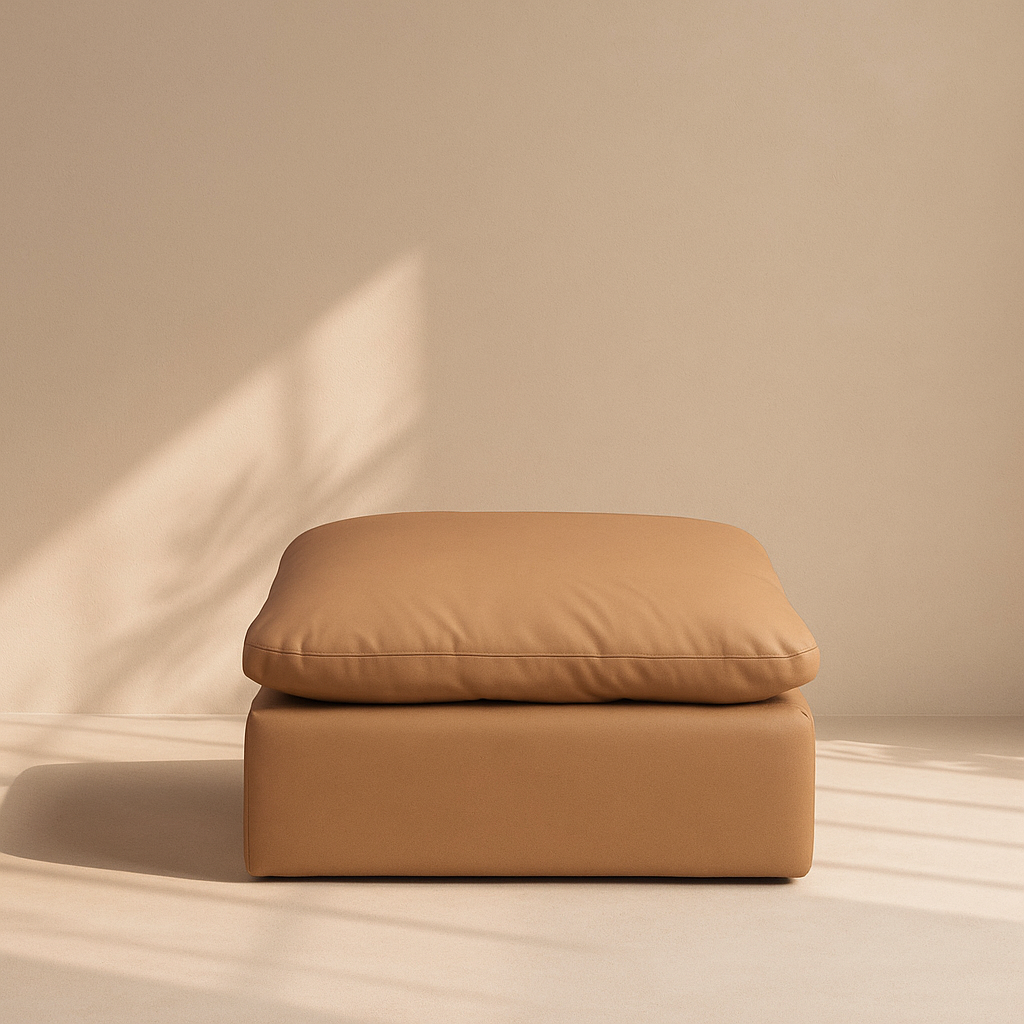 Comfy Vegan Leather Ottoman