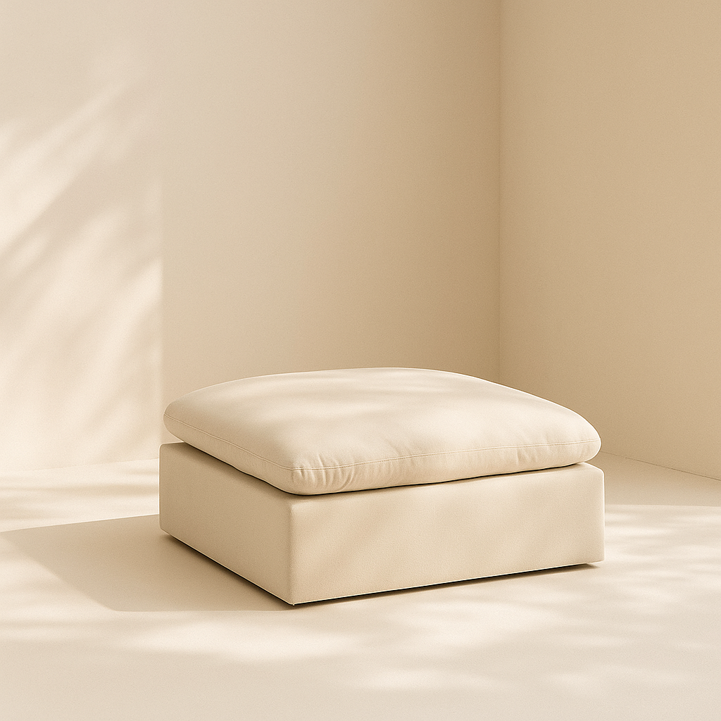 Comfy Vegan Leather Ottoman