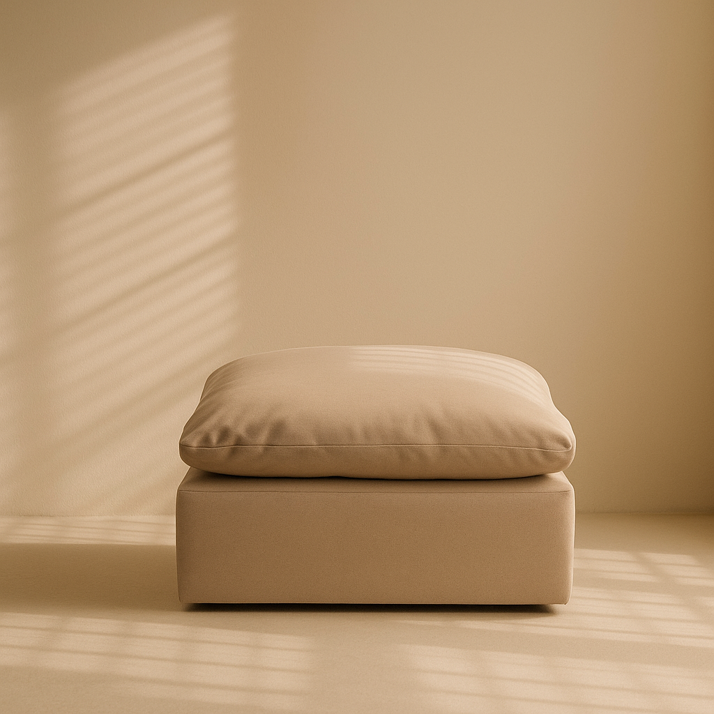 Comfy Vegan Leather Ottoman