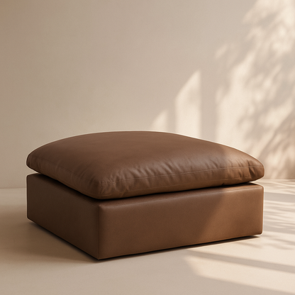 Comfy Vegan Leather Ottoman