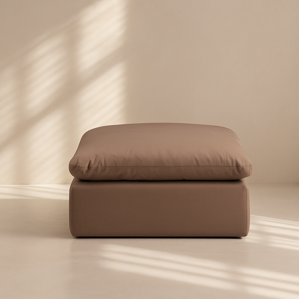 Comfy Vegan Leather Ottoman