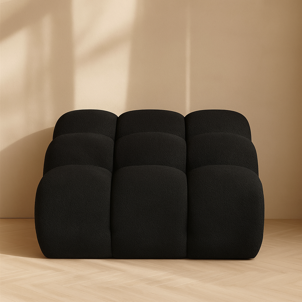 Ames Boucle Fabric Ottoman