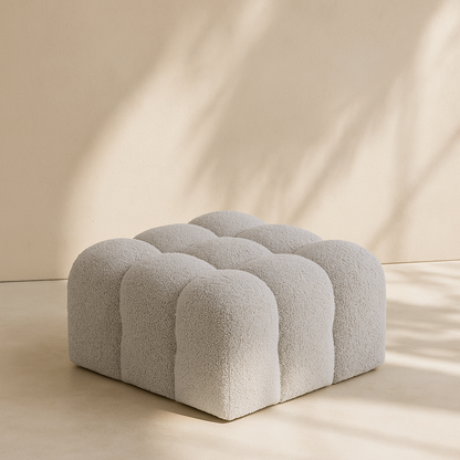 Ames Boucle Fabric Ottoman
