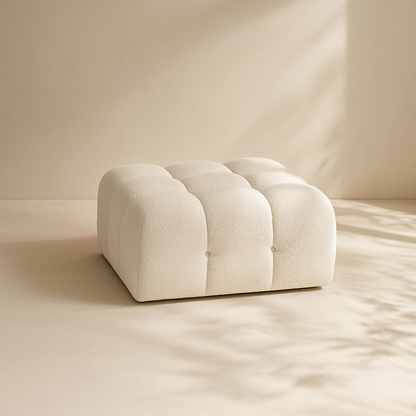 Ames Boucle Fabric Ottoman