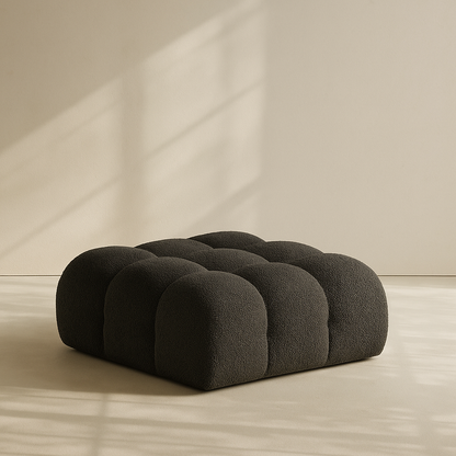 Ames Boucle Fabric Ottoman