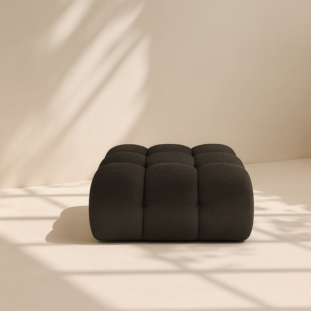 Ames Boucle Fabric Ottoman