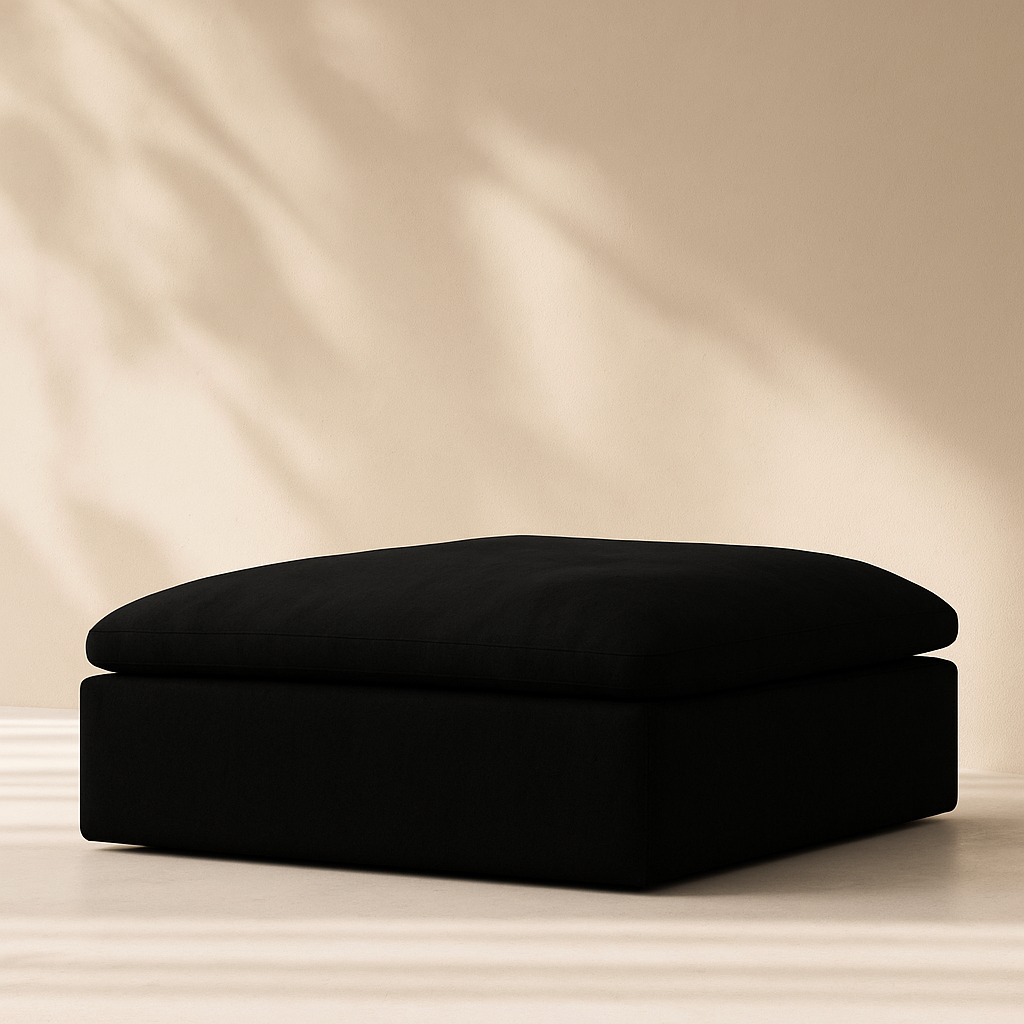 Serene Linen Fabric Ottoman