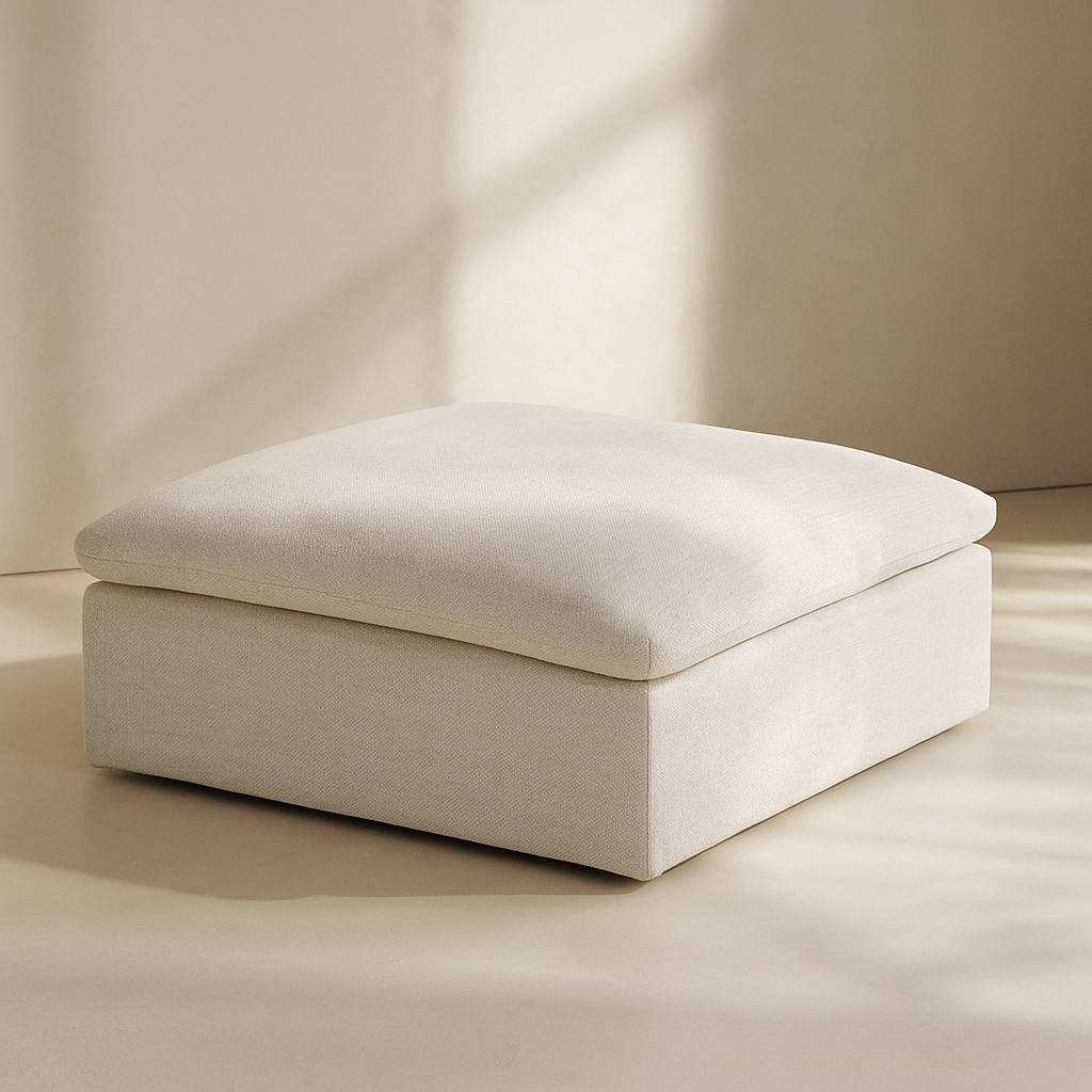 Serene Linen Fabric Ottoman