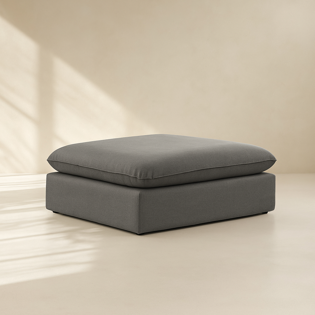Mackenzie Linen Fabric Ottoman