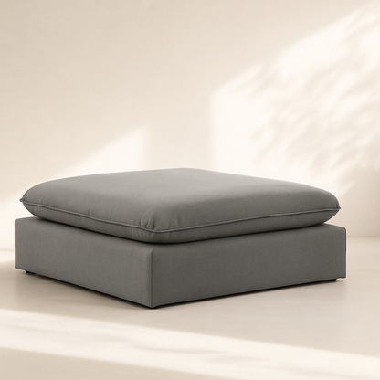 Mackenzie Linen Fabric Ottoman