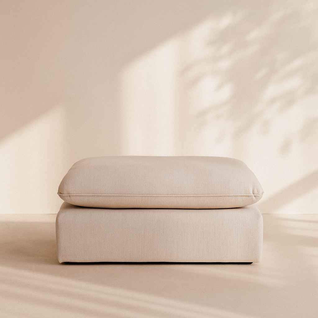 Mackenzie Linen Fabric Ottoman