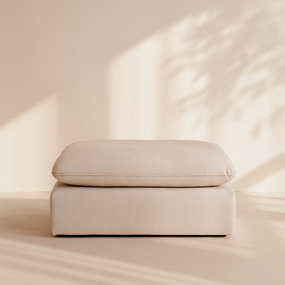 Mackenzie Linen Fabric Ottoman