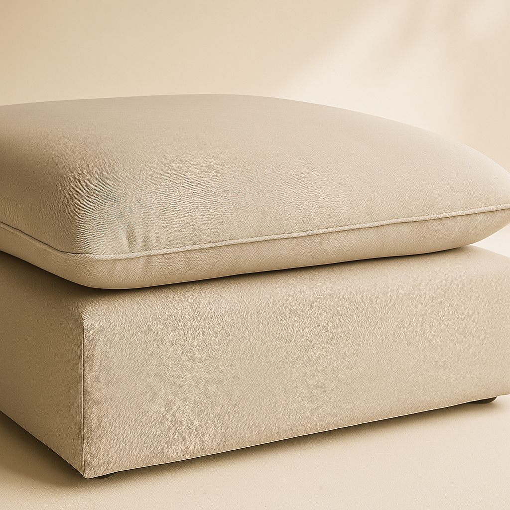 Mackenzie Linen Fabric Ottoman