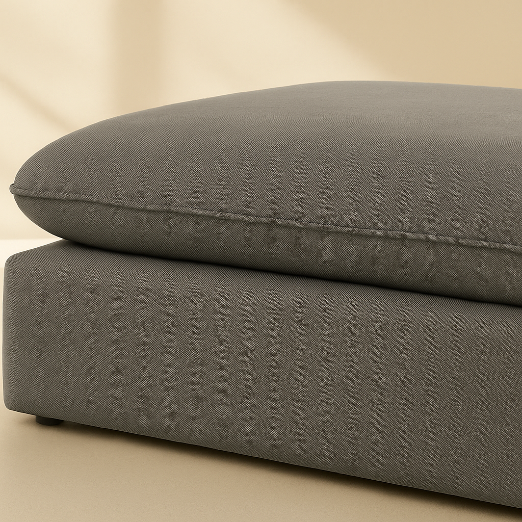 Mackenzie Linen Fabric Ottoman