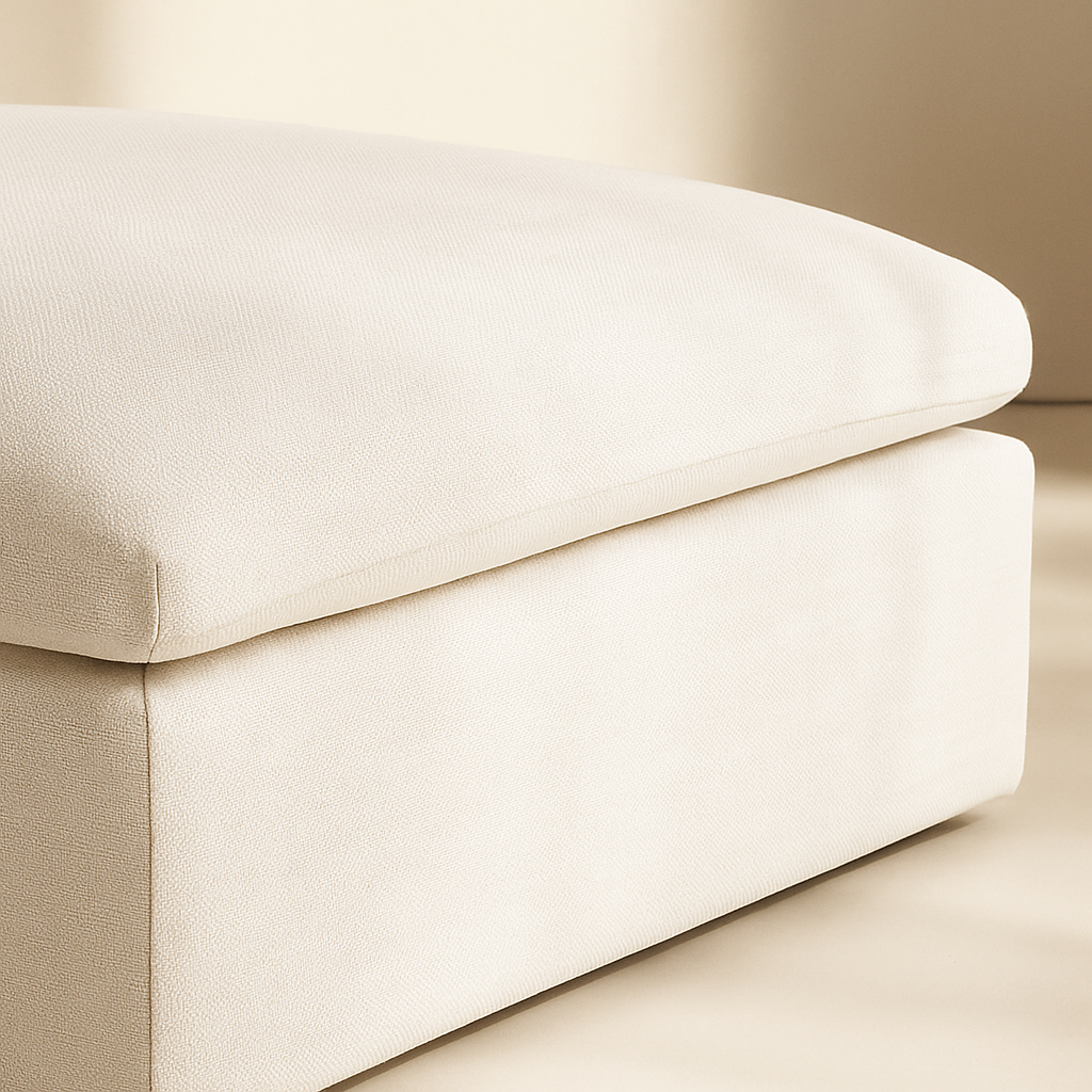Serene Linen Fabric Ottoman