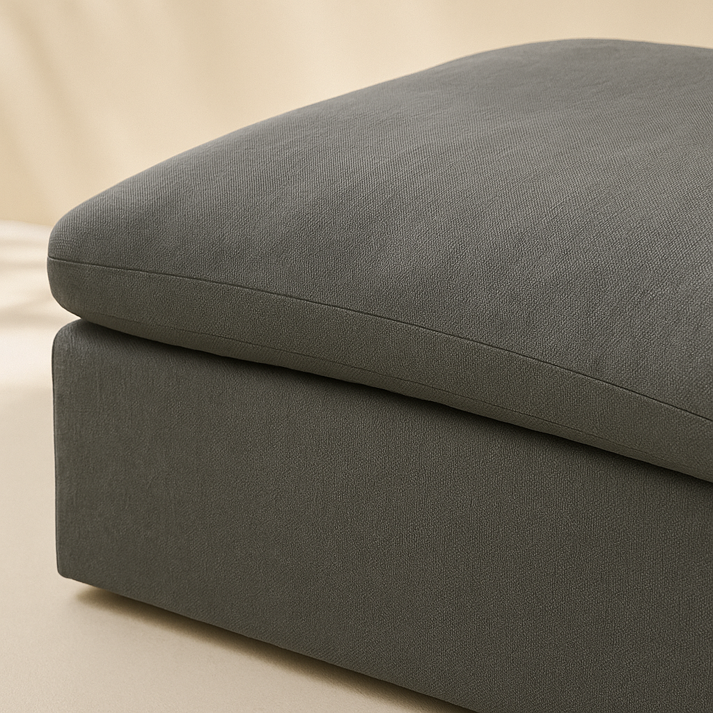 Serene Linen Fabric Ottoman