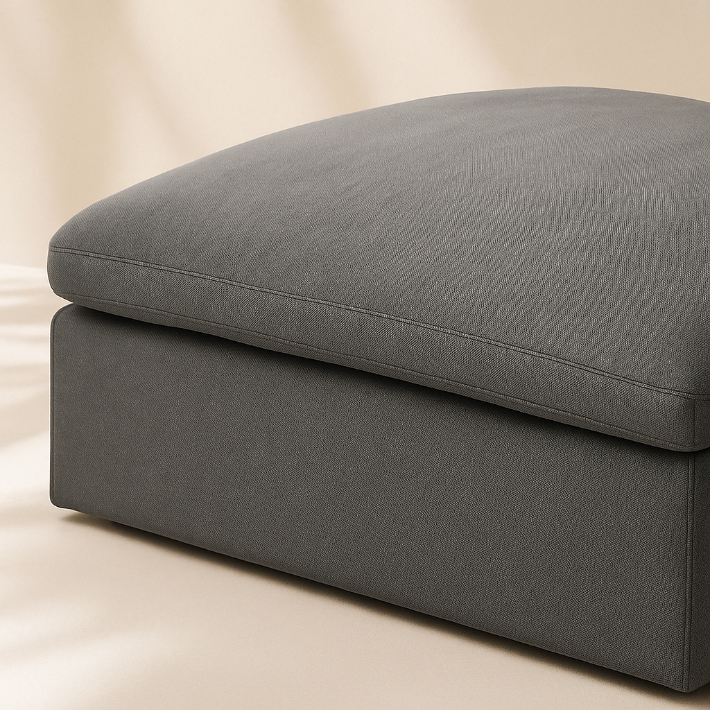 Serene Linen Fabric Ottoman