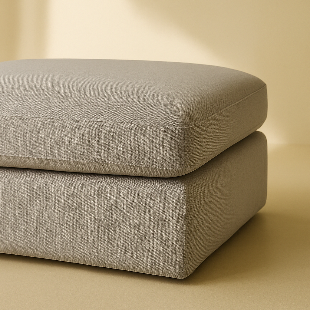 Beckham Linen Fabric Ottoman