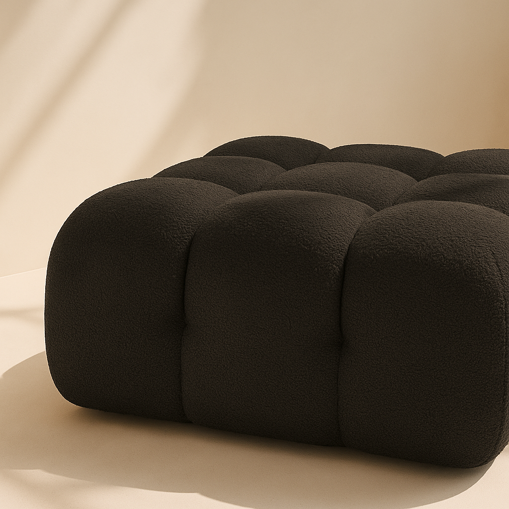 Ames Boucle Fabric Ottoman