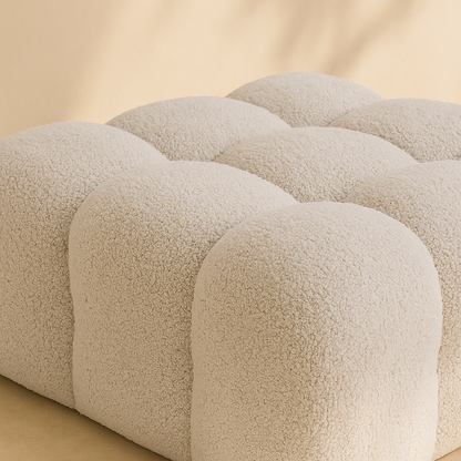 Ames Boucle Fabric Ottoman