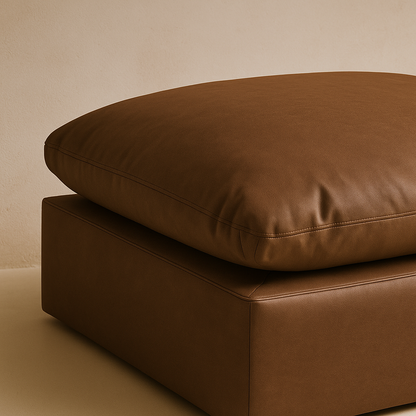Comfy Vegan Leather Ottoman