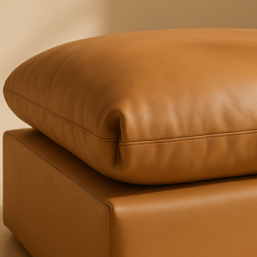 Comfy Vegan Leather Ottoman