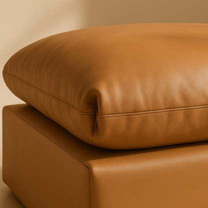 Comfy Vegan Leather Ottoman
