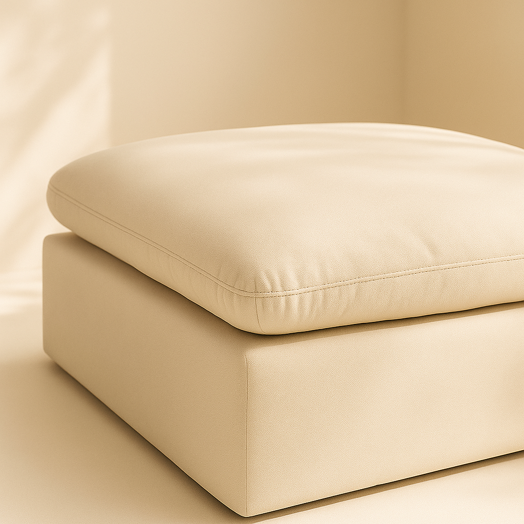 Comfy Vegan Leather Ottoman