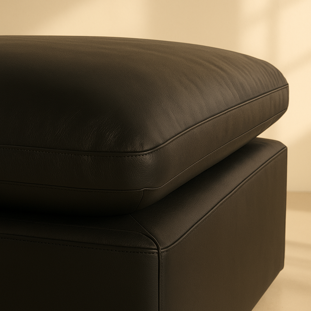 Comfy Vegan Leather Ottoman