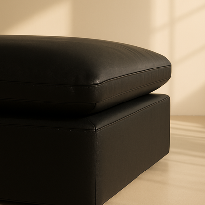 Comfy Vegan Leather Ottoman