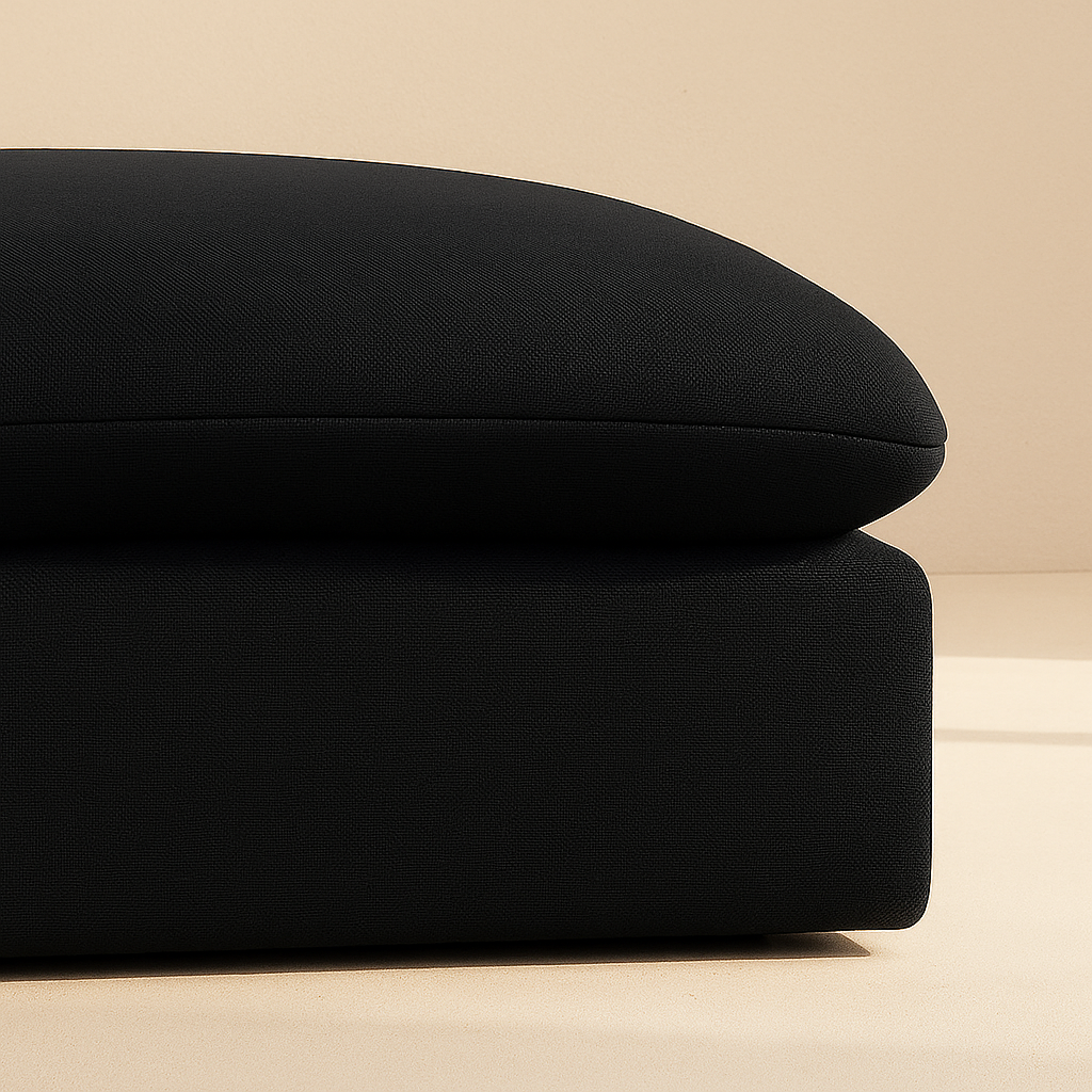 Comfy Linen Fabric Ottoman