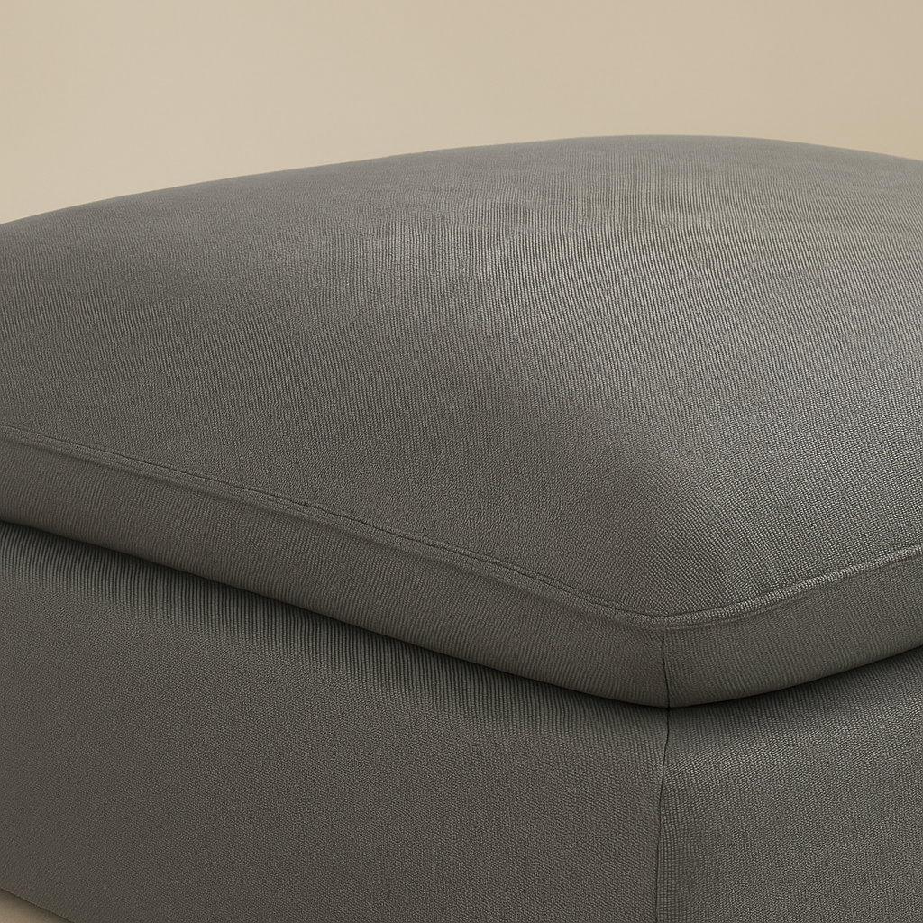 Mackenzie Linen Fabric Ottoman