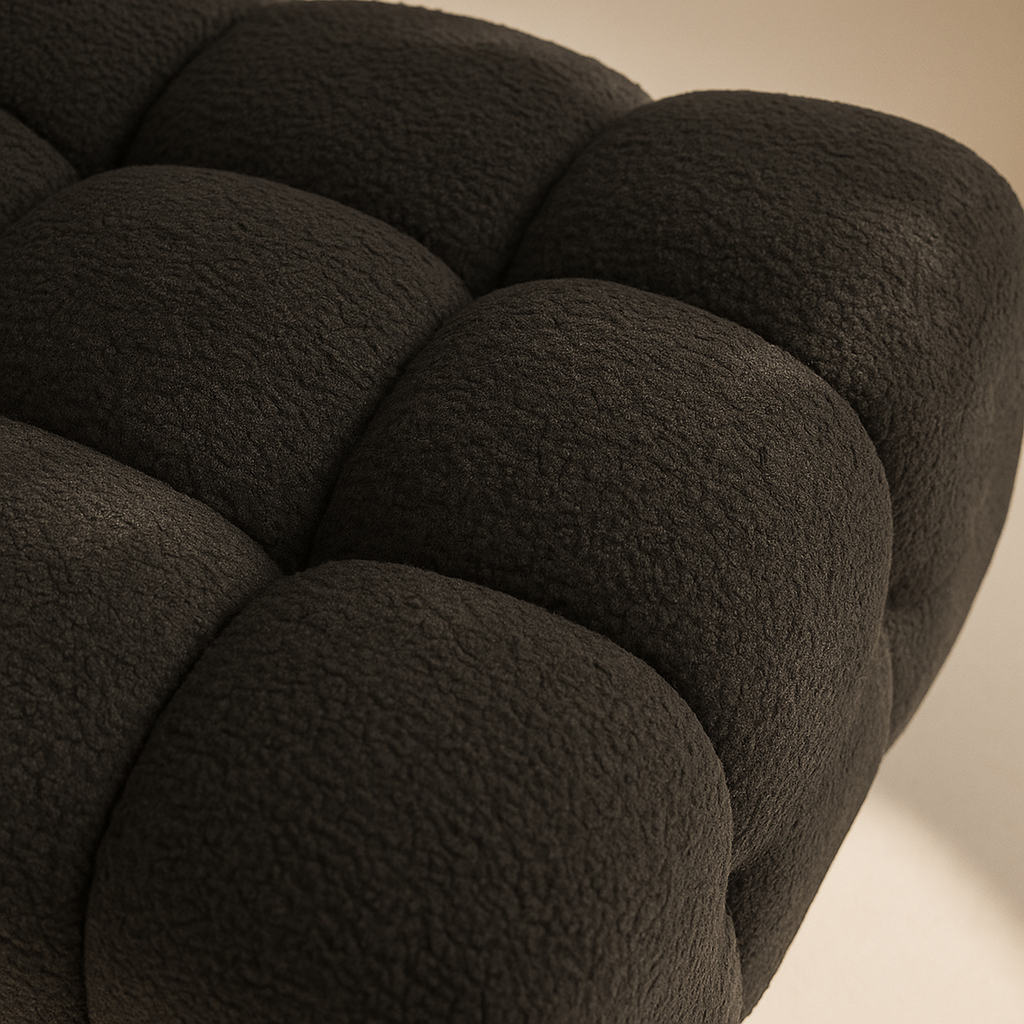 Ames Boucle Fabric Ottoman