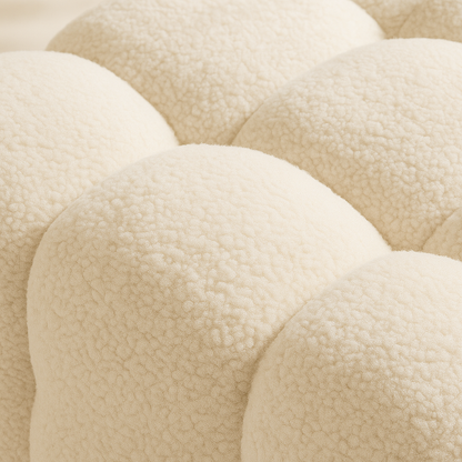 Ames Boucle Fabric Ottoman