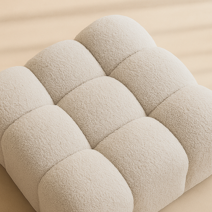 Ames Boucle Fabric Ottoman