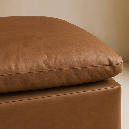 Comfy Vegan Leather Ottoman