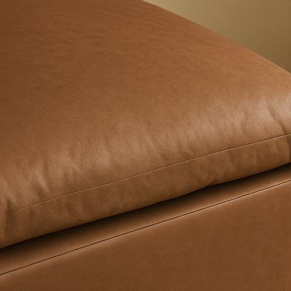 Comfy Vegan Leather Ottoman