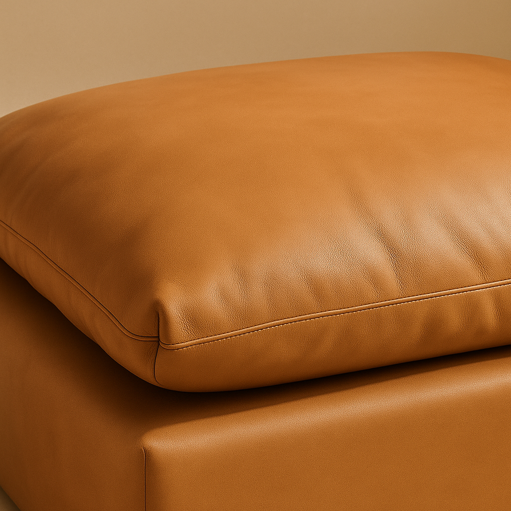 Comfy Vegan Leather Ottoman