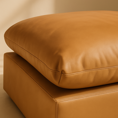 Comfy Vegan Leather Ottoman