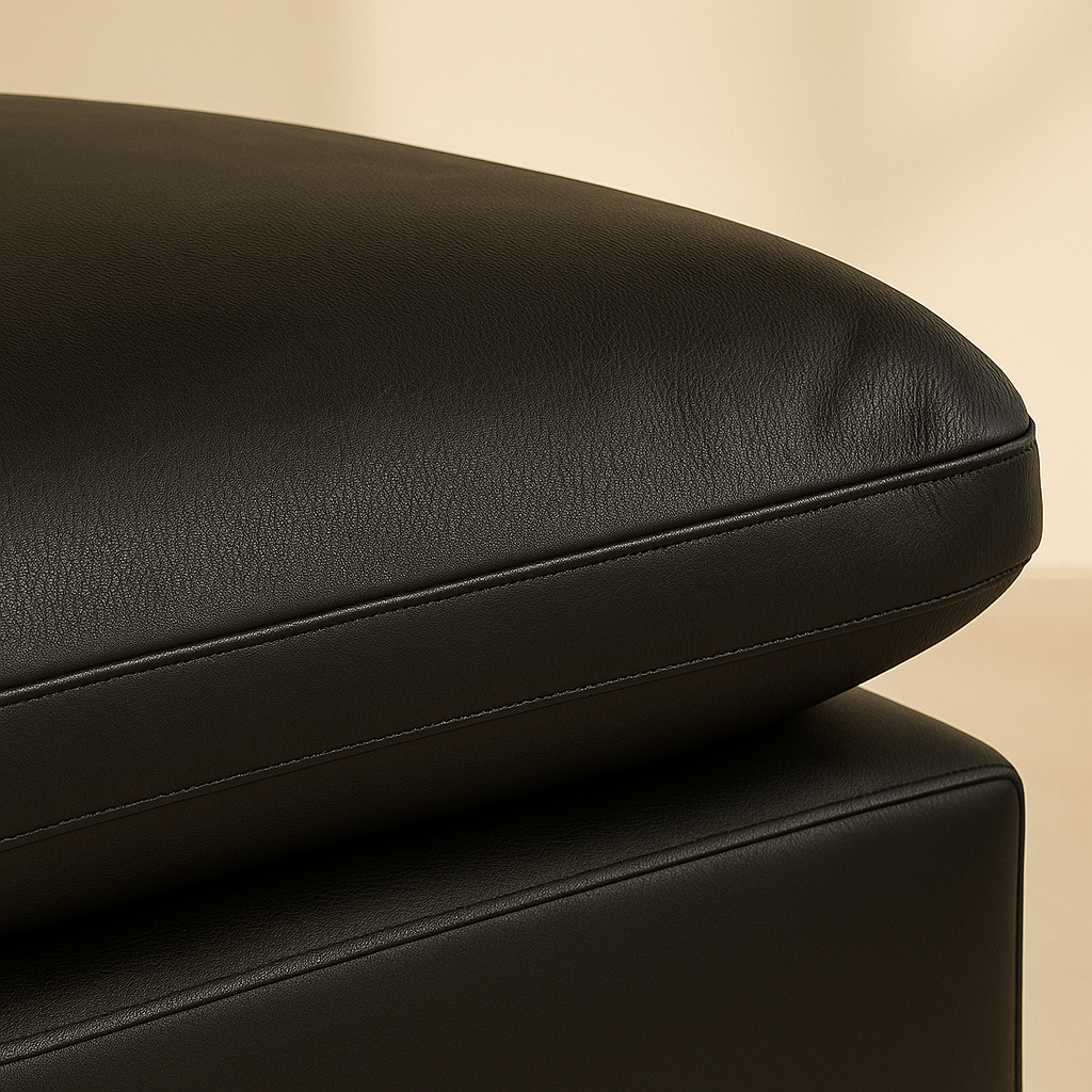 Comfy Vegan Leather Ottoman