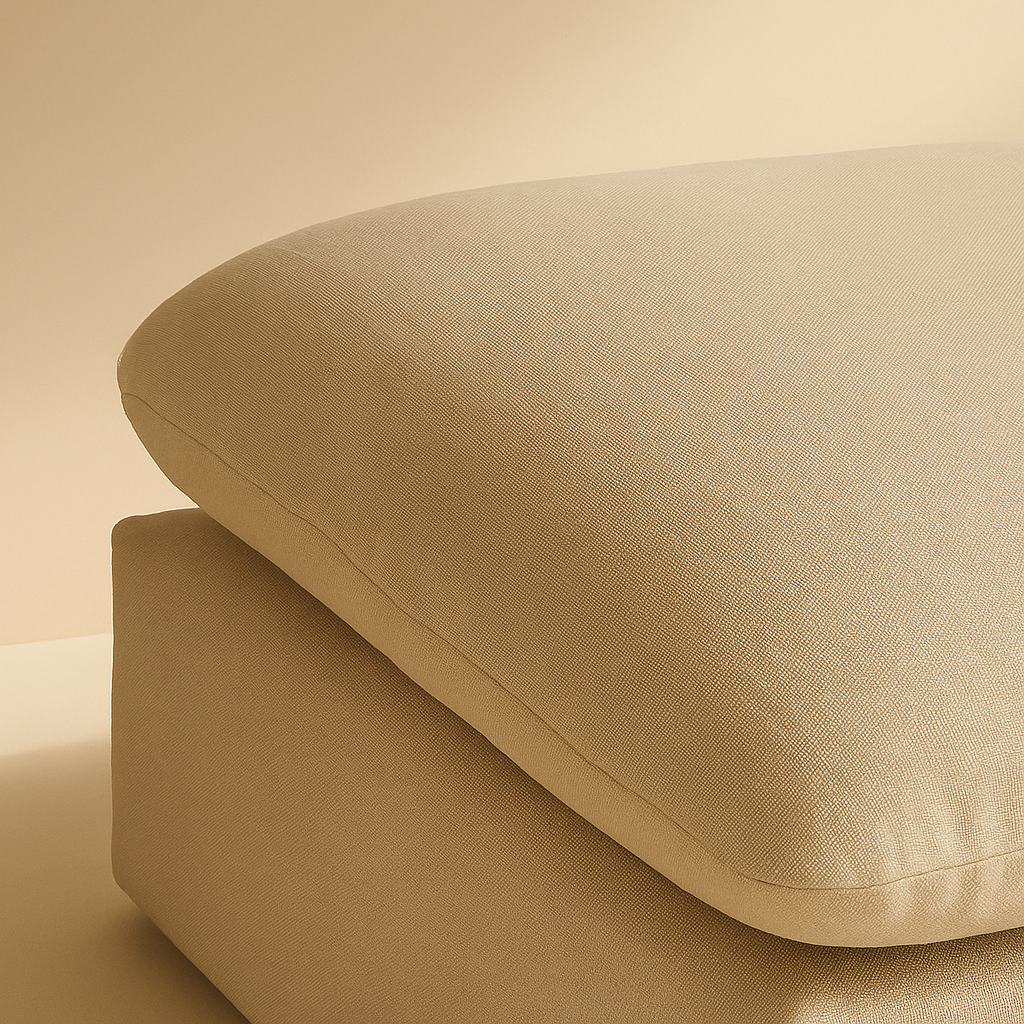 Comfy Linen Fabric Ottoman