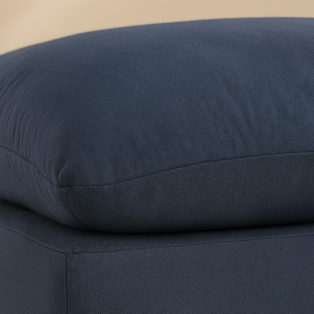 Comfy Linen Fabric Ottoman