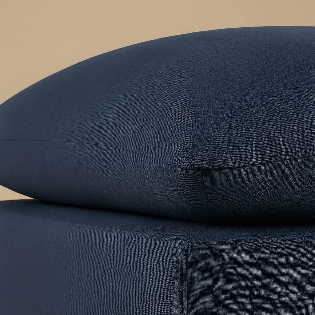 Comfy Linen Fabric Ottoman