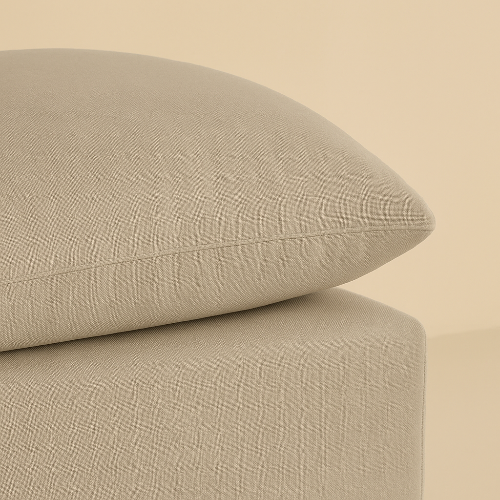 Comfy Linen Fabric Ottoman