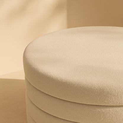 Aphia Boucle Fabric Ottoman | Coffee table
