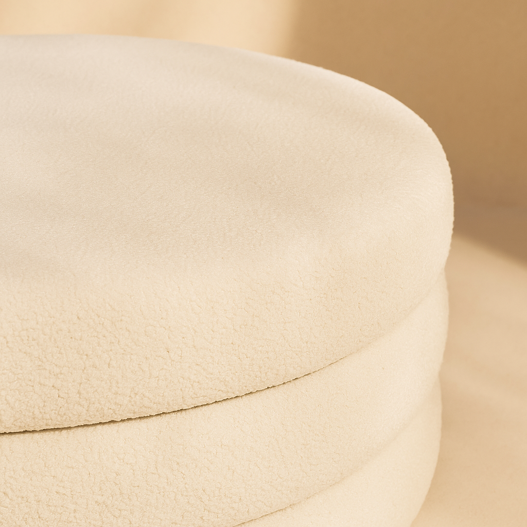 Aphia Boucle Fabric Ottoman | Coffee table
