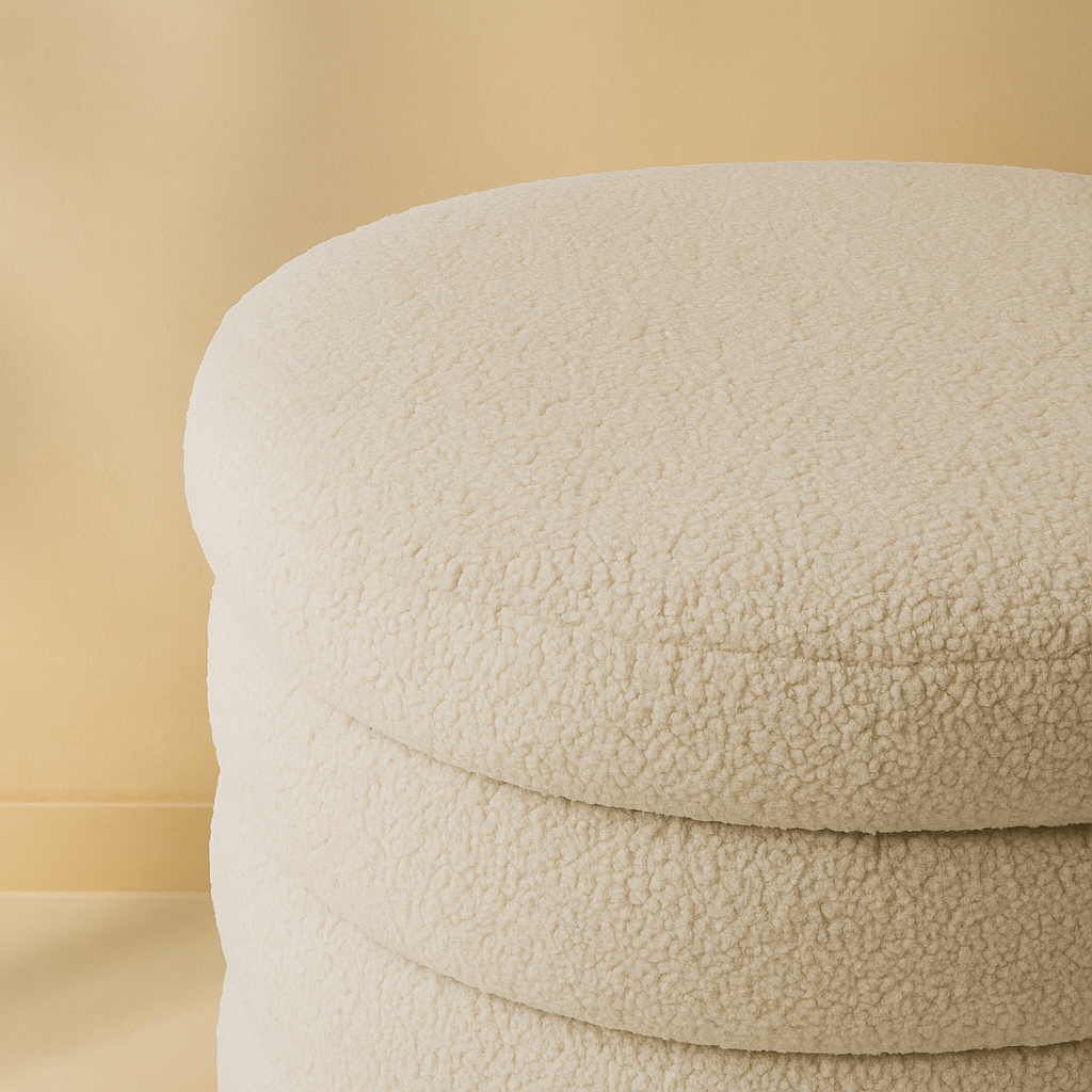 Aphia Boucle Fabric Stool | Ottoman