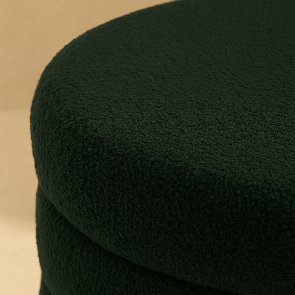 Aphia Boucle Fabric Stool | Ottoman