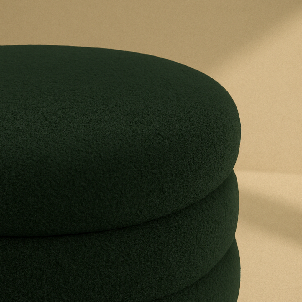 Aphia Boucle Fabric Stool | Ottoman